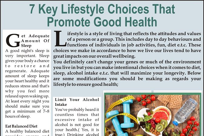 7 lifestyle choices that can promote good health