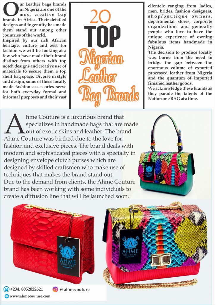 20 Top Nigerian Leather Bag Brands Tribe and Elan